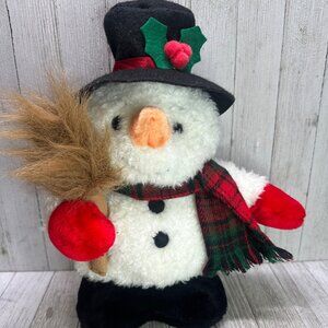 Vtg Fiesta Snowman Lights & Sounds Plush Music Christmas Scarf Works 12" Tall